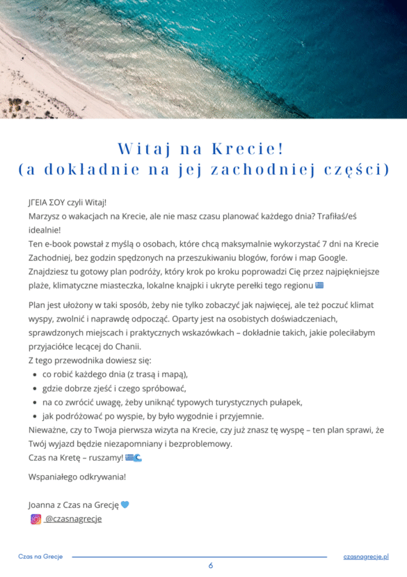 Kreta Zachodnia Grecja plan podróży